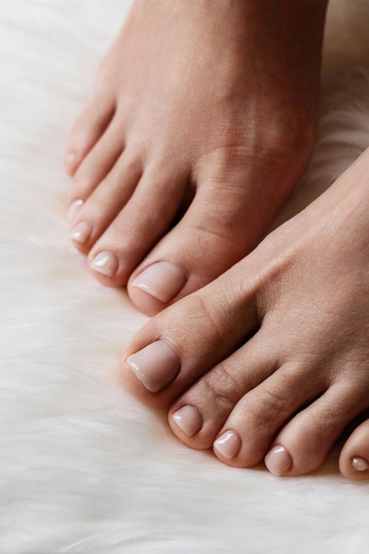 Nude gel pedicure